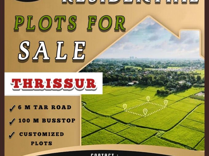 Residential plots for sale in Thrissur with road access